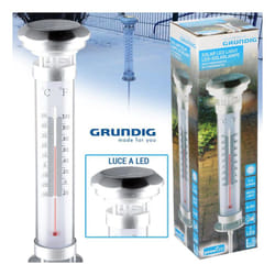 Grundig - Lampada a 1 Led Energia Solare Con Termometro Paletto 57cm Luce Giardino