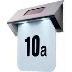 Lifetime - Numero Civico Illuminato led Ricarica Energia Solare Acciaio Inox Esterno Casa