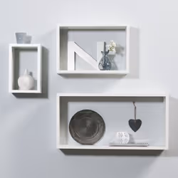 Duraline Triple Cube, Mensola galleggiante, A muro, Bianco, Camera da letto, Cameretta dei bambini, Sala da pranzo, Entrata, ...