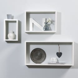 Duraline Triple Cube Mensola galleggiante A muro Bianco