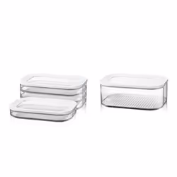 Rosti Mepal Modula 550/3 Rettangolare Scatola 1,65 L Trasparente, Bianco 1 pz