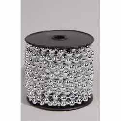 Kaemingk Plastic Bead Garland, Colour: Silver, Size: 0.8X1000Cm
