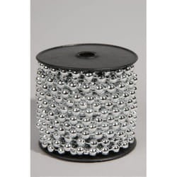 Kaemingk Plastic Bead Garland, Colour: Silver, Size: 0.8X1000Cm