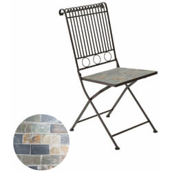 Sedia in metallo/mosaico colore: marrone 39x39x90cm modello stuttgart per uso esterno
