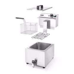 Hendi 209202 friggitrice Singolo 8 L Indipendente 3500 W Argento - Vista aggiuntiva 6