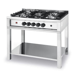 Hendi 225806 stufa Libera installazione Gas naturale, propano/butano Nero, Acciaio inox
