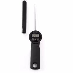 Resistente all`acqua. Misurazione da -50°C a +300 °C. Risoluzione 0,1°C tra - 19,9 e 199,9 °C, per altre temperature 1°C. Pre ...