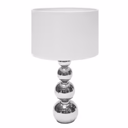 Ranex 6000.074 Lampada da tavolo, Cromo, Bianco, Metallo, Tessile, Camera da letto, Soggiorno, E14, 1 lampadina(e), Luce d'at ...