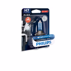 Philips CrystalVision Ultra 12972CVUBW Fari per moto, H7, Abbagliante, Basso raggio, Alogena, 3700 K, PX26d, 12 V