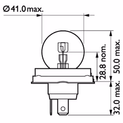 Lampada secondaria PHILIPS R2 Standard 24V, 55/50W, 1 Pezzo - Vista aggiuntiva 4