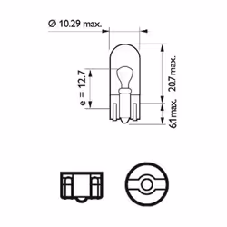 Lampada secondaria PHILIPS W5W 24V, 5W, 10 Pezzo - Vista aggiuntiva 5