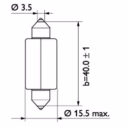 Lampada secondaria PHILIPS C18W Standard 24V, 18W, 10 Pezzo