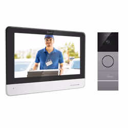 Byron DIC-23312 Sistema videocitofono, 17,8 cm (7"), 1280 x 720 Pixel, 90°, 90°, 1 m, Nero, Argento