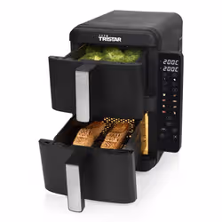 Tristar FR-9074 friggitrice Doppia 9 L Indipendente 2400 W Friggitrice ad aria calda Nero, Grigio - Vista aggiuntiva 2