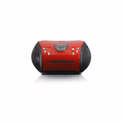 Lenco SCD-24 Digitale FM Nero, Rosso Riproduzione MP3