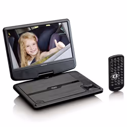 Lenco DVP-901, Lettore DVD portatile, Da tavolo, Nero, CD, DVD, DVD+R, DVD+RW, DVD-R, DVD-RW, NTSC, PAL, 22,9 cm (9")