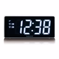 Lenco CR-30, Orologio, Analogico, FM, LCD, Bianco, Bianco