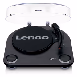 Lenco LS-40BK, Giradischi con trasmissione a cinghia, Semiautomatico, Nero, Metallo, Plastica, Legno, Plastica, 33,45 Giri/mi ...