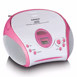 Lenco SCD-24PK kids, Portatile, FM, Scansione automatica, 4 W, 60 dB, LCD