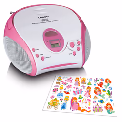 Lenco SCD-24PK kids Portatile Rosa, Bianco