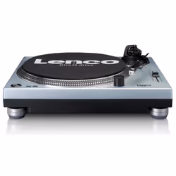 Lenco L-3809ME piatto audio Giradischi a trasmissione diretta Blu, Metallico Manuale