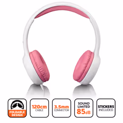 Lenco HP-010PK cuffia e auricolare Cuffie Cablato A Padiglione MUSICA Rosa, Bianco - Vista aggiuntiva 7