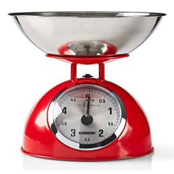 Melissa 16310239 bilancia da cucina Argento, Rosso Superficie piana Ovale Bilancia da cucina meccanica