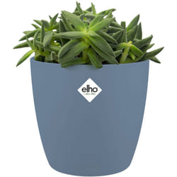 Elho - Vaso per piante 'Brussels' Rotondo Plastica Riciclata Sottovaso Rotondo Balcone Davanzale Finestra Varie Misure & Colori blau/2,2 Liter (de)