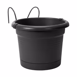 elho 8711904344900 vaso da fiori Nero Metallo, Plastica