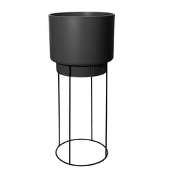 elho 8711904352196 vaso da fiori Nero Metallo, Plastica
