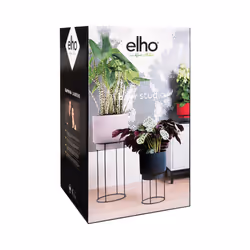 elho 8711904352196 vaso da fiori Nero Metallo, Plastica