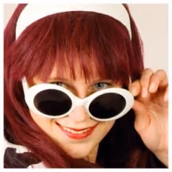 Max Bersinger 818-49-477, Occhiali per costume, Adulto, Femmina, Jackie, Bianco, 1 pz