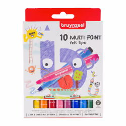 Bruynzeel Multi Point, Multi, 10 colori, CE, 4 anno/i, Bambino/Bambina, 10 pz