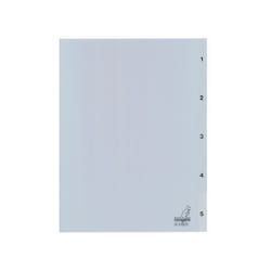 Kangaro G405C intercalare Indice a linguetta numerico Polipropilene (PP) Grigio