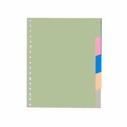 Kangaro P505M, Indice a linguetta vuota, Plastica, Verde, Multicolore, Ritratto, A5, 180 g/m²