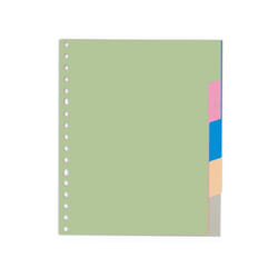 Kangaro P505M intercalare Indice a linguetta vuota Plastica Verde, Multicolore