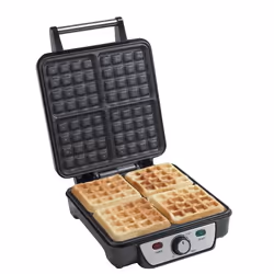 Bestron ASW281 piastra per waffle 4 waffle 1100 W Nero, Acciaio inox