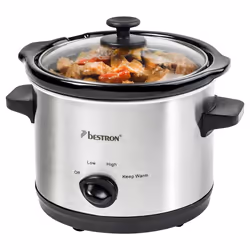 Bestron ASC150, 1,5 L, Nero, Acciaio inox, Manopola, 2 persona(e), Acciaio inox, Vetro