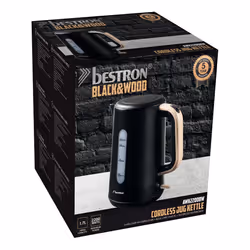 Bestron AWK2200BW bollitore elettrico 1,7 L 2200 W Nero, Legno - Vista aggiuntiva 7