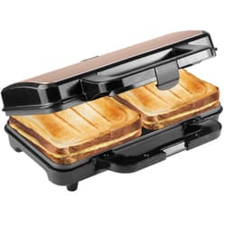 Bestron - xl Sandwich Maker, Tostapane per 2 sandwich a forma di conchiglia, ideale per sandwich americani, con regolazione automatica della