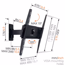 Vogel's MA 3030 165,1 cm (65") Nero
