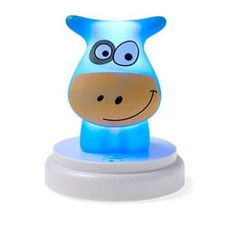 Alecto Naughty Cow luce da notte per bambino Blu, Bianco LED