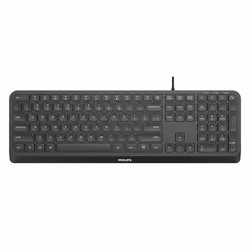 Philips 2000 series SPK6207B/34, Full-size (100%), Cablato, USB, QWERTY, Nero