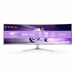 Philips Evnia 8000 49M2C8900L/00 48.9" Dual QHD QD-OLED Bianco - Vista aggiuntiva 5