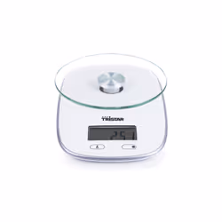 Tristar KW-2445 Bilancia da cucina, Bilancia da cucina elettronica, 5 kg, 1 g, Bianco, Vetro, Metallo, Plastica, Vetro