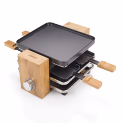 Princess 162900 Raclette Pure 4, 4 persona(e), Nero, Rettangolare, Alluminio, 230 x 209 mm, Manopola