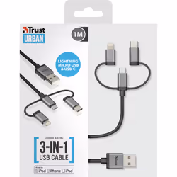 Trust 22693 cavo USB USB 2.0 1 m USB A Micro-USB B Nero, Argento - Vista aggiuntiva 7