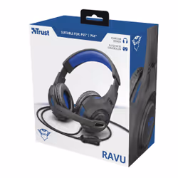 Trust GXT 307B Ravu Gaming Headset for PS4 Auricolare Cablato A Padiglione Nero, Blu - Vista aggiuntiva 8
