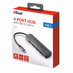 Trust 23328 hub di interfaccia USB 3.2 Gen 1 (3.1 Gen 1) Type-A 5000 Mbit/s Grigio - Vista aggiuntiva 6