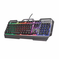 Trust GXT 856 Torac, Cablato, USB, Interruttore a chiave a membrana, QWERTY, LED RGB, Nero